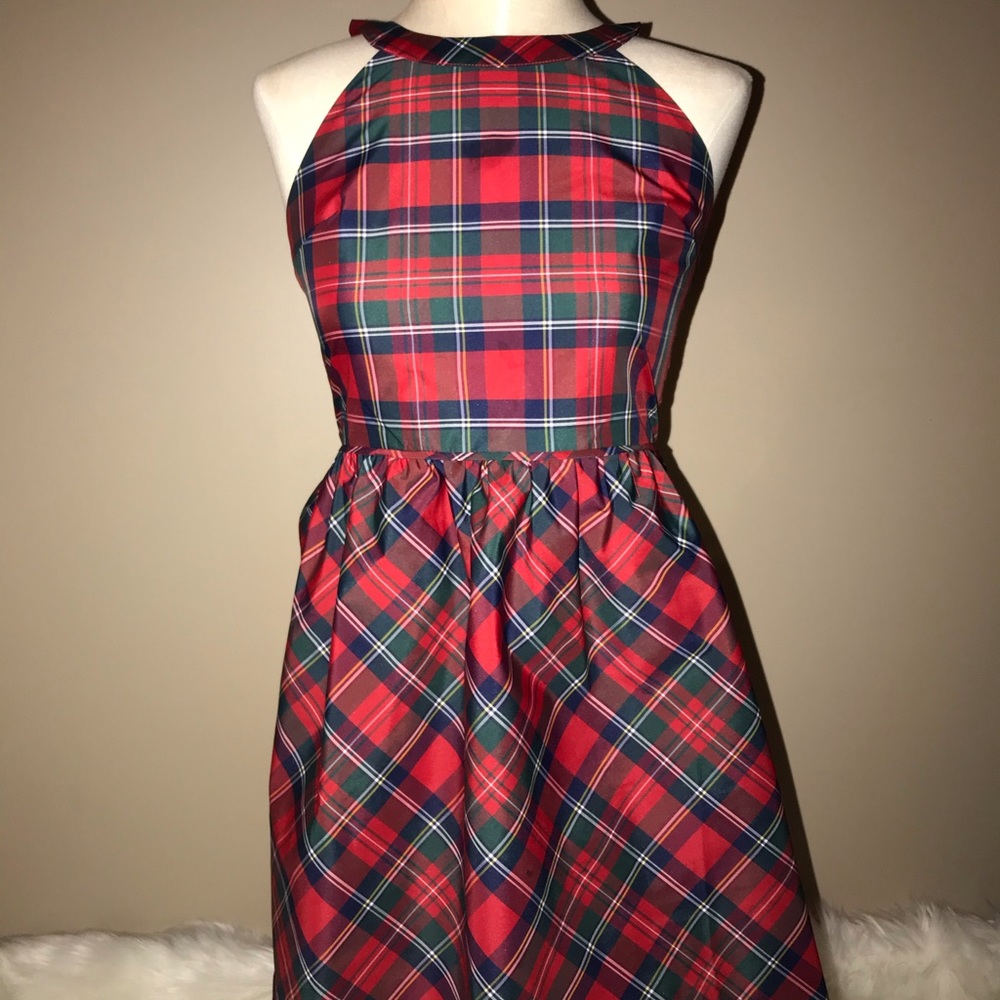 Girls Vineyard Vines Merry Plaid Dress, Size 12